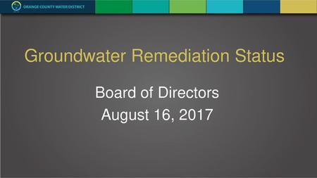 Groundwater Remediation Status