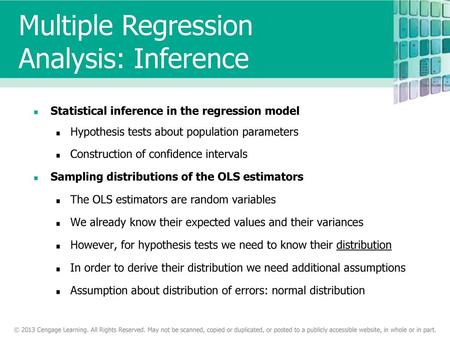 Multiple Regression Analysis: Inference