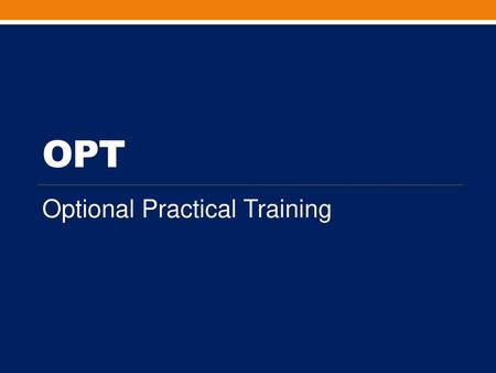 Optional Practical Training