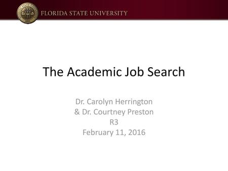 The Academic Job Search