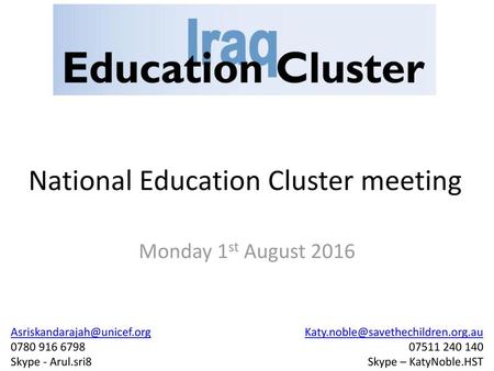 National Education Cluster meeting