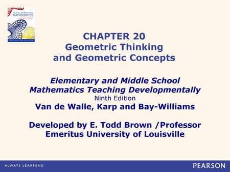 CHAPTER 20 Geometric Thinking and Geometric Concepts