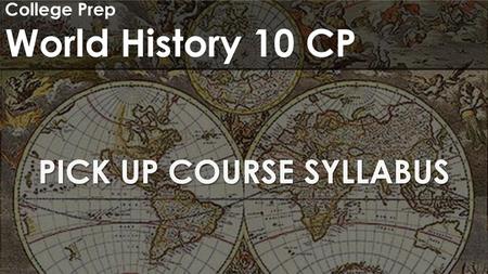 PICK UP COURSE SYLLABUS