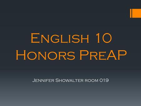 Jennifer Showalter room 019