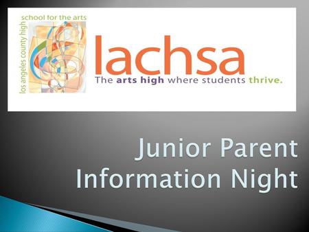 Junior Parent Information Night