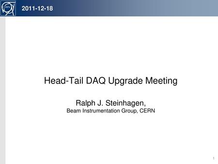 Head-Tail DAQ Upgrade Meeting