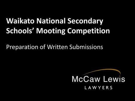 Waikato National Secondary Schools’ Mooting Competition