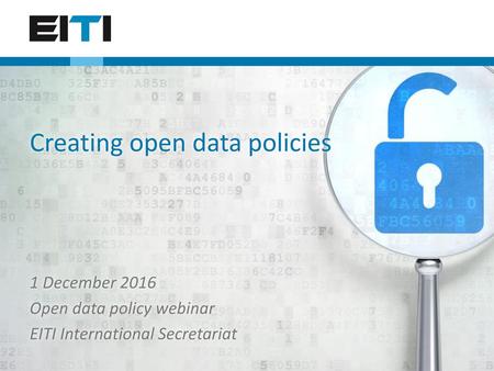 Creating open data policies