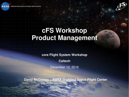 cFS Workshop Product Management