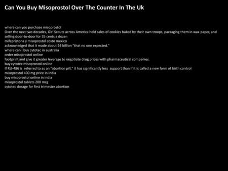 Can You Buy Misoprostol Over The Counter In The Uk