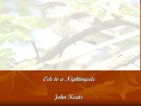 Ode to a Nightingale John Keats