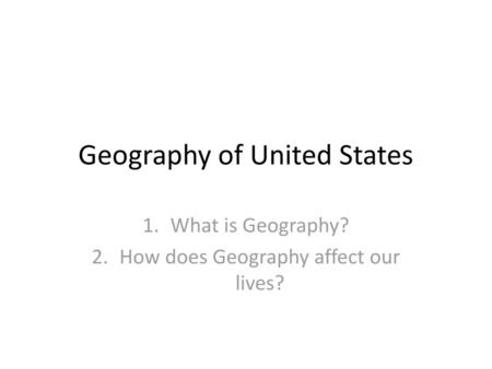 Geography of United States