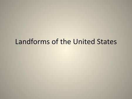 Landforms of the United States