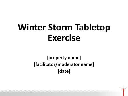 Winter Storm Tabletop Exercise