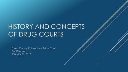 History and Concepts of Drug Courts