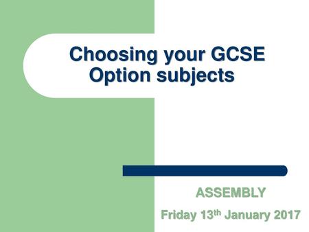 Choosing your GCSE Option subjects