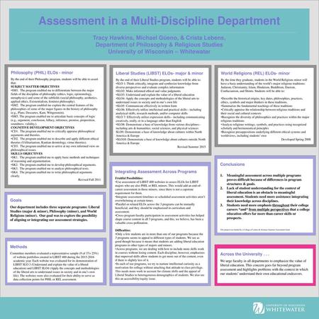 Assessment in a Multi-Discipline Department