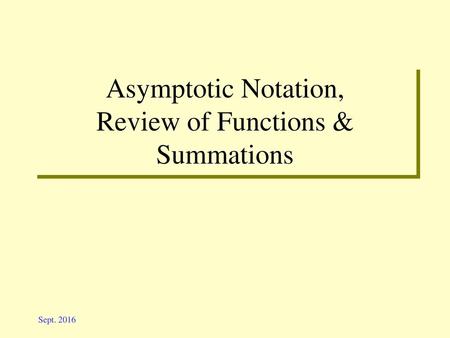 Asymptotic Complexity