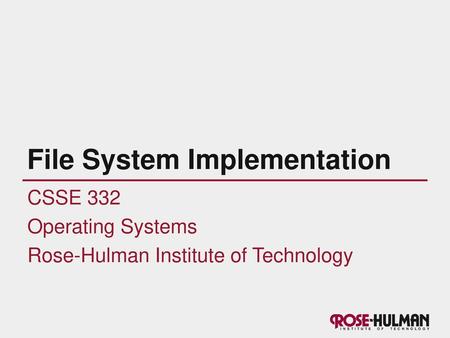 File System Implementation