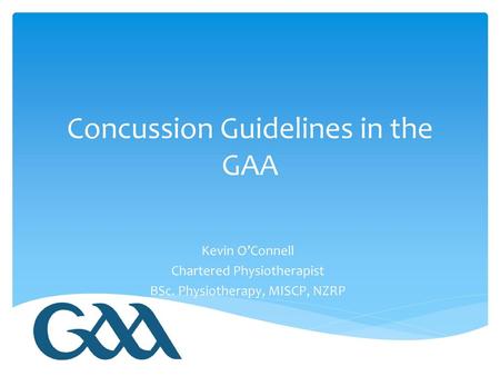 Concussion Guidelines in the GAA