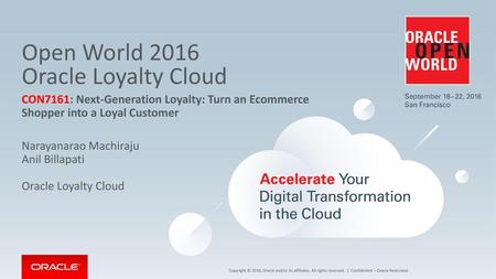 Open World 2016 Oracle Loyalty Cloud