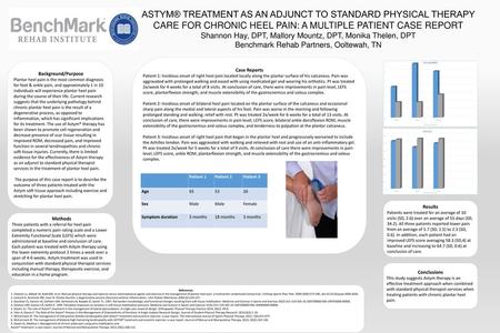 ASTYM® TREATMENT AS AN ADJUNCT TO STANDARD PHYSICAL THERAPY