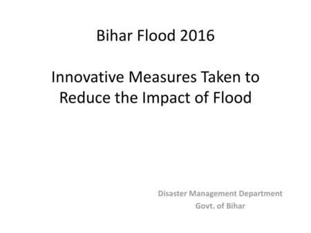 Disaster Management Department Govt. of Bihar