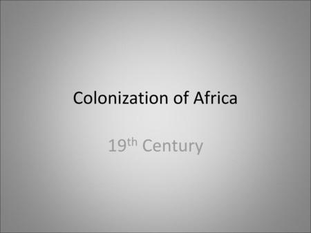 Colonization of Africa