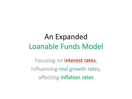 An Expanded Loanable Funds Model