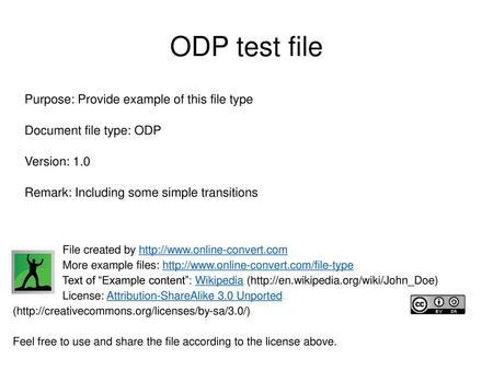 ODP test file Purpose: Provide example of this file type