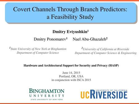 Covert Channels Through Branch Predictors: a Feasibility Study