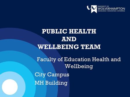 PUBLIC HEALTH AND WELLBEING TEAM