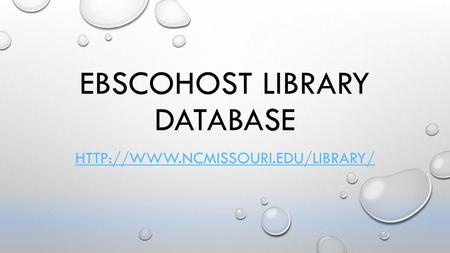 EBSCOHost library database