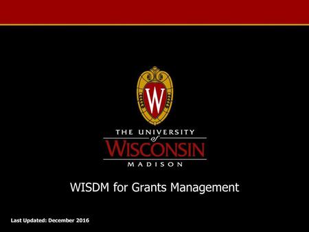 WISDM for Grants Management