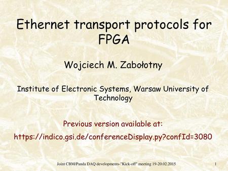 Ethernet transport protocols for FPGA