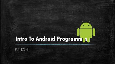 Intro To Android Programming