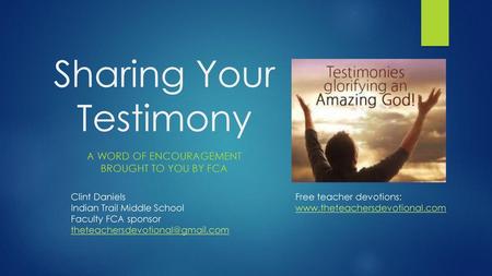 Sharing Your Testimony