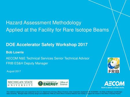 DOE Accelerator Safety Workshop 2017 Bob Lowrie