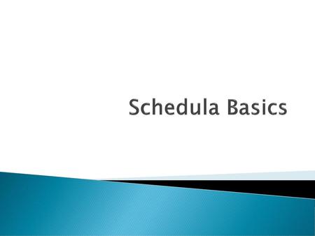 Schedula Basics.