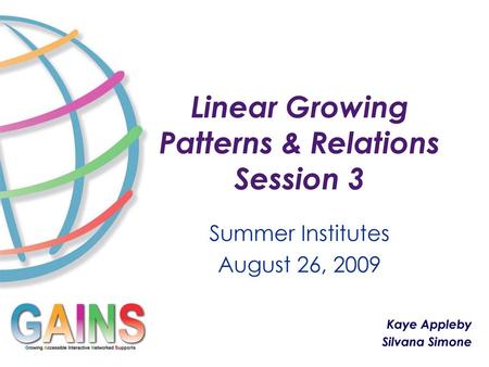 Linear Growing Patterns & Relations Session 3