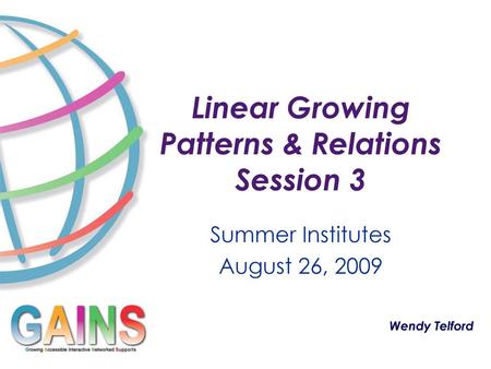 Linear Growing Patterns & Relations Session 3