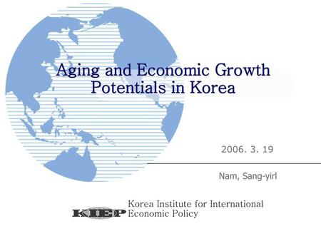 Aging and Economic Growth Potentials in Korea