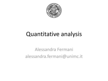 Quantitative analysis