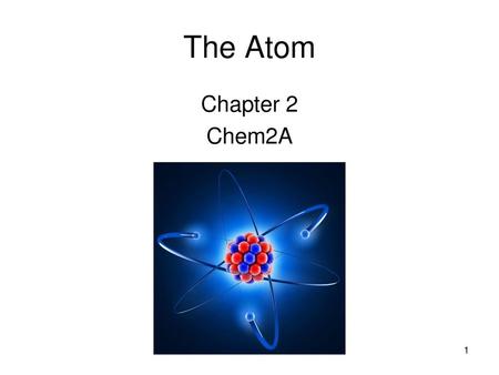 The Atom Chapter 2 Chem2A.