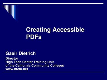 Creating Accessible PDFs