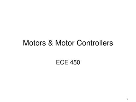 Motors & Motor Controllers