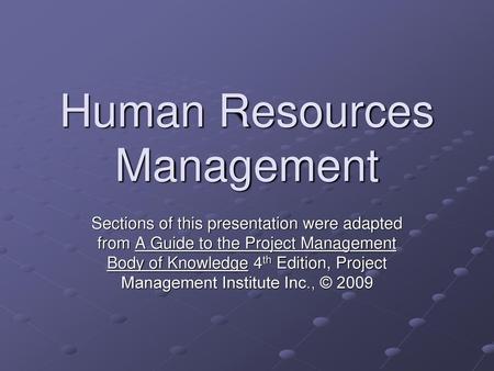 Human Resources Management