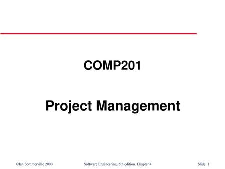 COMP201 Project Management.