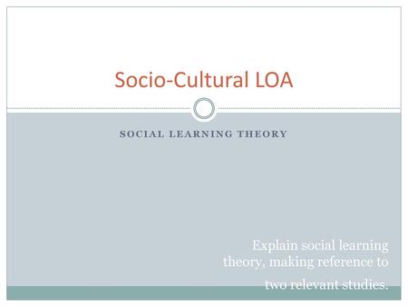 Social Learning Theory