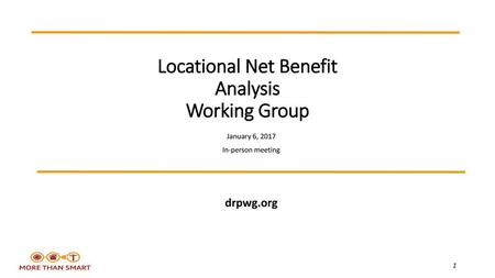 Locational Net Benefit Analysis Working Group